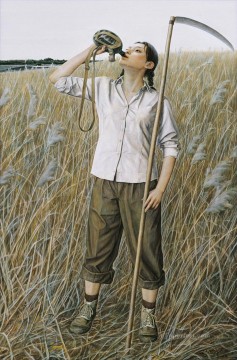 中国 Painting - ウスリーの夏 中国の女の子